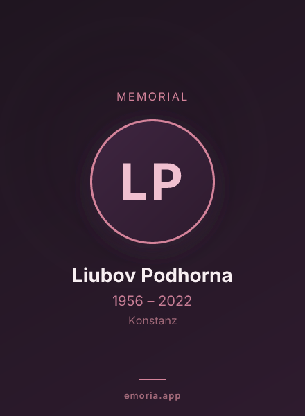 Memorial portrait of Liubov Podhorna