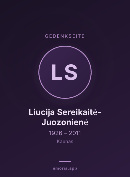 Gedenkportrait von Liucija Sereikaitė-Juozonienė