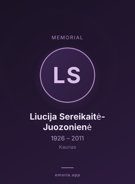 Memorial portrait of Liucija Sereikaitė-Juozonienė