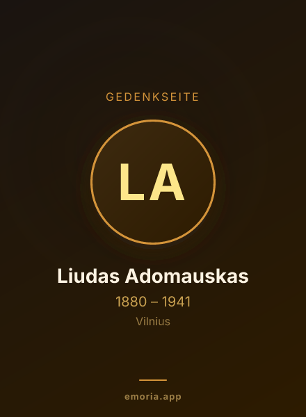 Gedenkportrait von Liudas Adomauskas