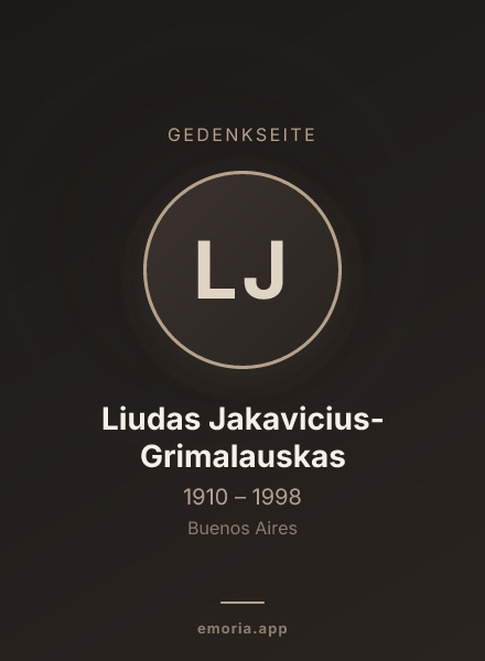 Gedenkportrait von Liudas Jakavicius-Grimalauskas