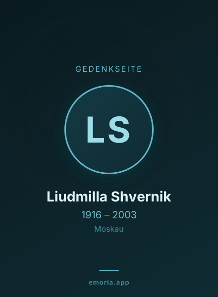 Gedenkportrait von Liudmilla Shvernik