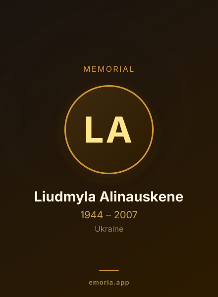 Memorial portrait of Liudmyla Alinauskene