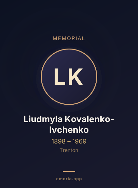 Memorial portrait of Liudmyla Kovalenko-Ivchenko