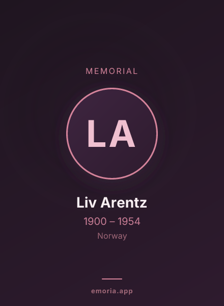 Memorial portrait of Liv Arentz