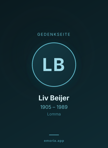 Gedenkportrait von Liv Beijer