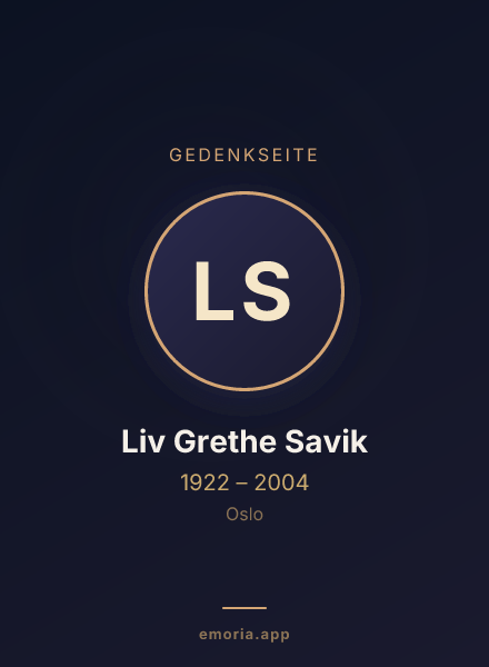 Gedenkportrait von Liv Grethe Savik