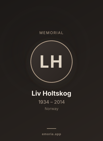 Memorial portrait of Liv Holtskog