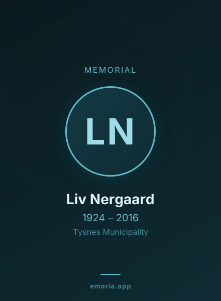 Memorial portrait of Liv Nergaard