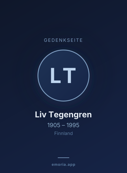 Gedenkportrait von Liv Tegengren