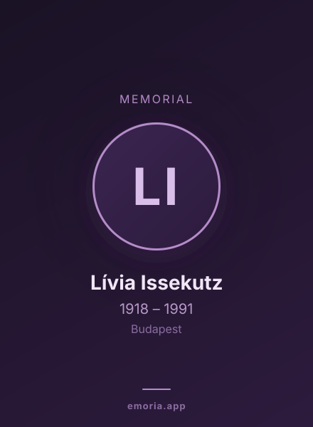 Memorial portrait of Lívia Issekutz