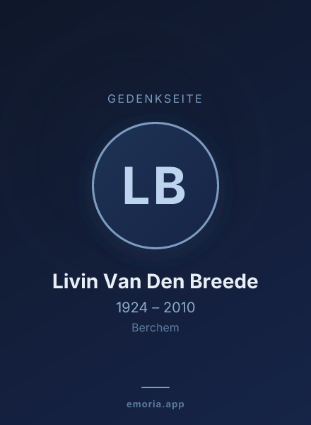 Gedenkportrait von Livin Van Den Breede