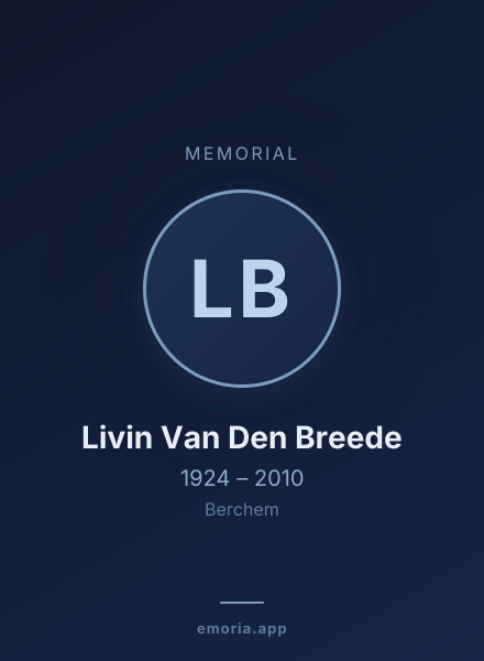 Memorial portrait of Livin Van Den Breede