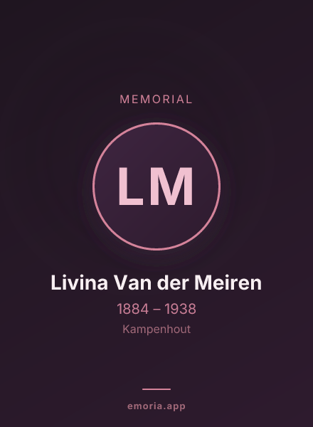 Memorial portrait of Livina Van der Meiren