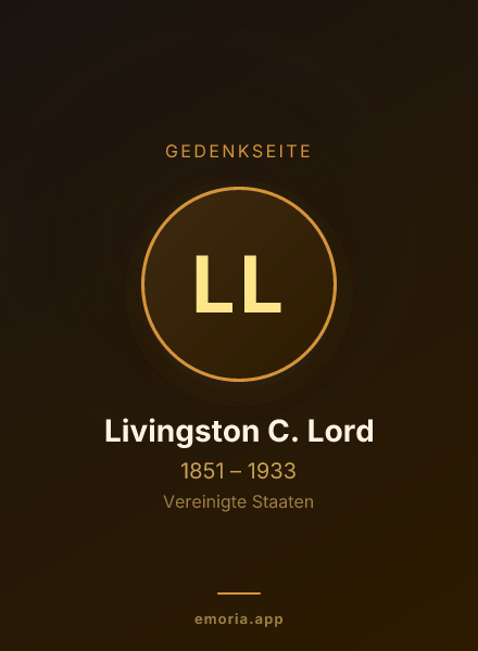 Gedenkportrait von Livingston C. Lord