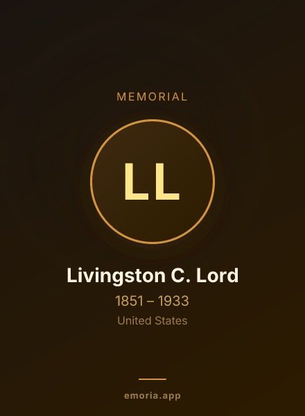 Memorial portrait of Livingston C. Lord