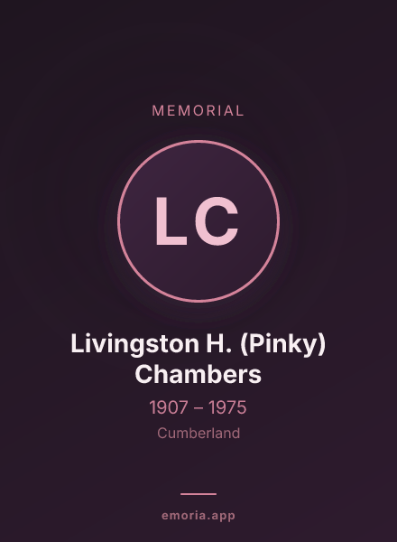 Memorial portrait of Livingston H. (Pinky) Chambers