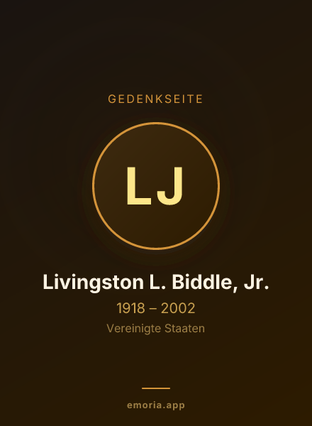 Gedenkportrait von Livingston L. Biddle, Jr.