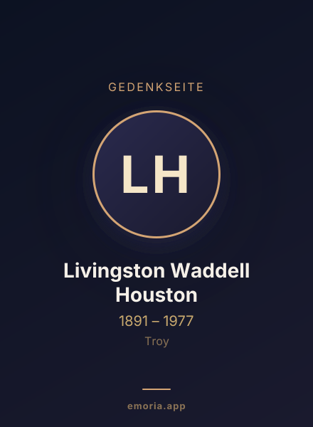 Gedenkportrait von Livingston Waddell Houston