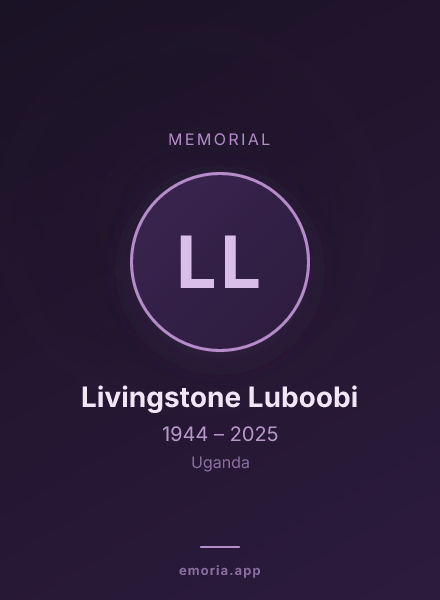 Memorial portrait of Livingstone Luboobi