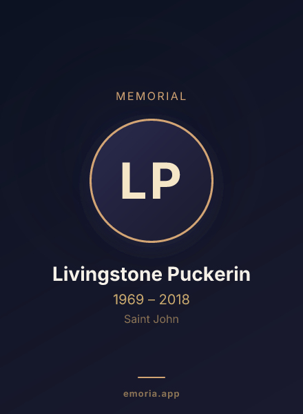 Memorial portrait of Livingstone Puckerin