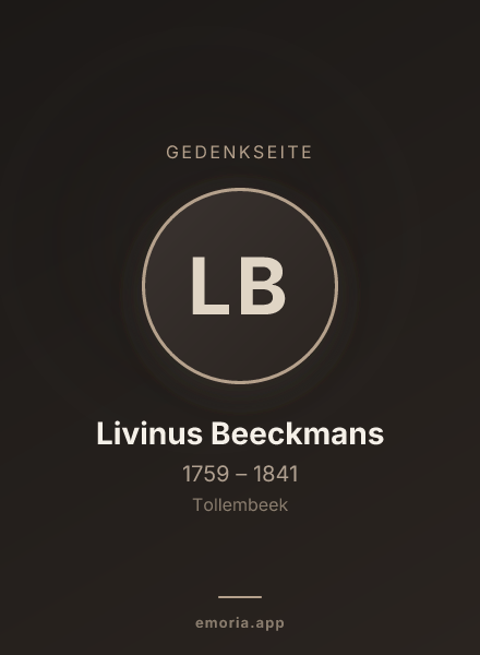 Gedenkportrait von Livinus Beeckmans