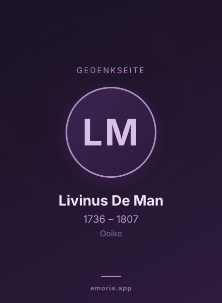 Gedenkportrait von Livinus De Man