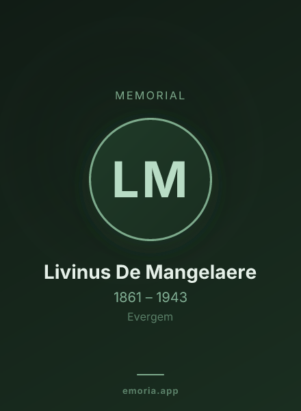 Memorial portrait of Livinus De Mangelaere