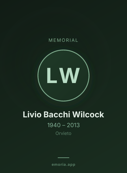 Memorial portrait of Livio Bacchi Wilcock