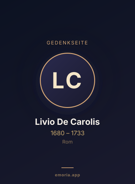 Gedenkportrait von Livio De Carolis
