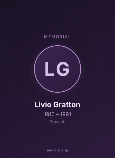 Memorial portrait of Livio Gratton