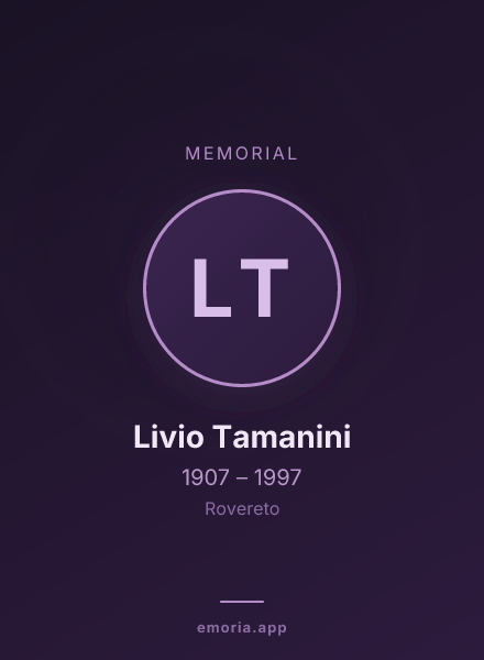 Memorial portrait of Livio Tamanini