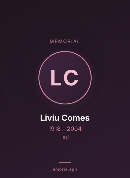 Memorial portrait of Liviu Comes