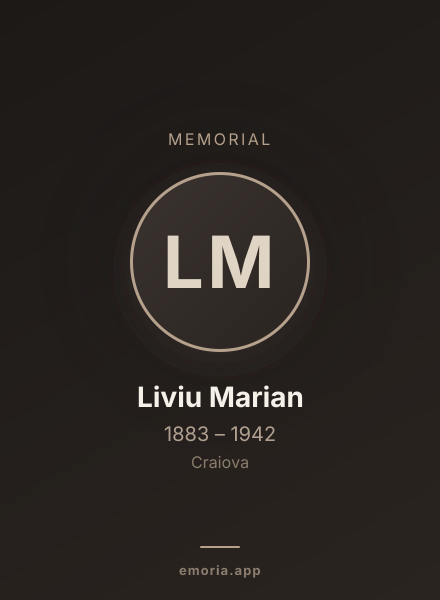 Memorial portrait of Liviu Marian