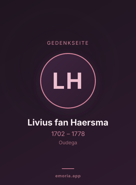 Gedenkportrait von Livius fan Haersma