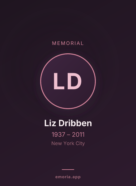 Memorial portrait of Liz Dribben