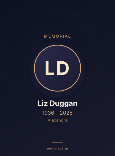 Memorial portrait of Liz Duggan