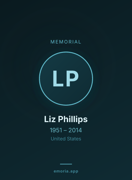 Memorial portrait of Liz Phillips