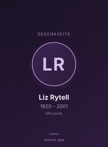 Gedenkportrait von Liz Rytell