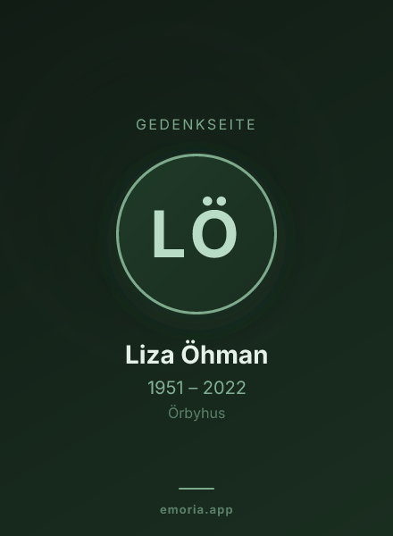 Gedenkportrait von Liza Öhman