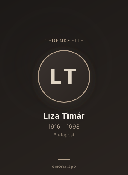 Gedenkportrait von Liza Timár