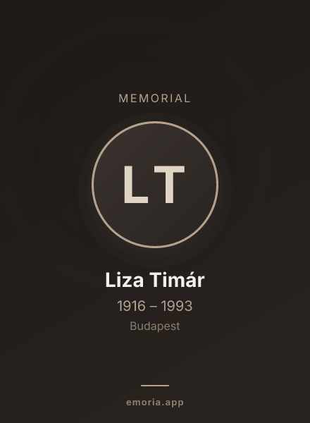 Memorial portrait of Liza Timár