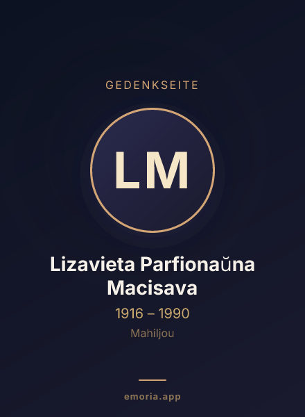 Gedenkportrait von Lizavieta Parfionaŭna Macisava