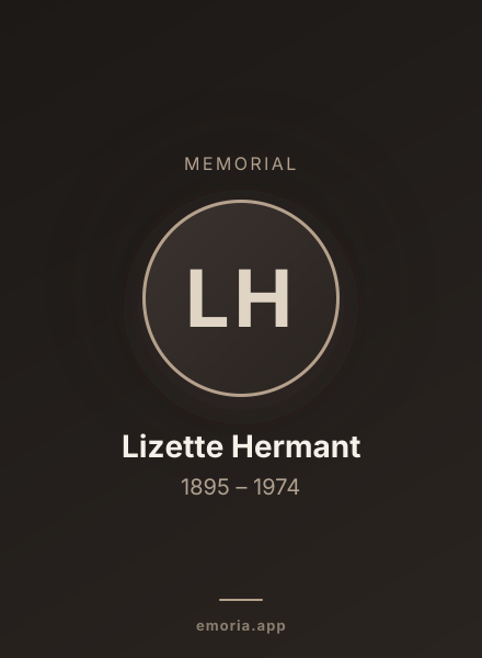 Memorial portrait of Lizette Hermant