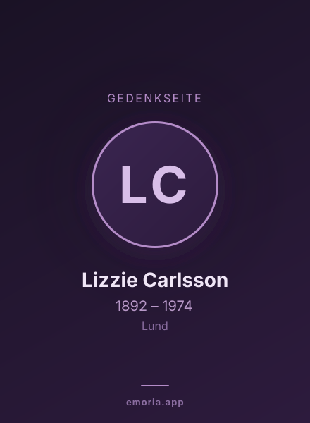 Gedenkportrait von Lizzie Carlsson