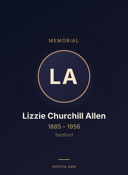 Memorial portrait of Lizzie Churchill Allen