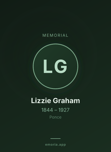 Memorial portrait of Lizzie Graham