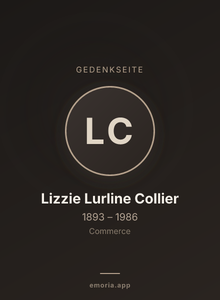 Gedenkportrait von Lizzie Lurline Collier