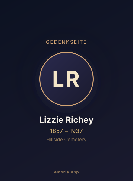 Gedenkportrait von Lizzie Richey