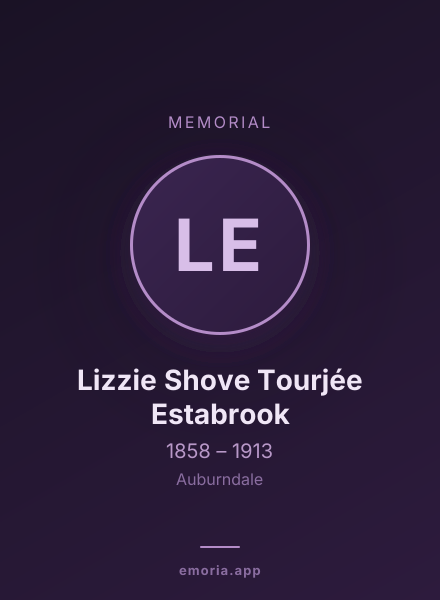 Memorial portrait of Lizzie Shove Tourjée Estabrook